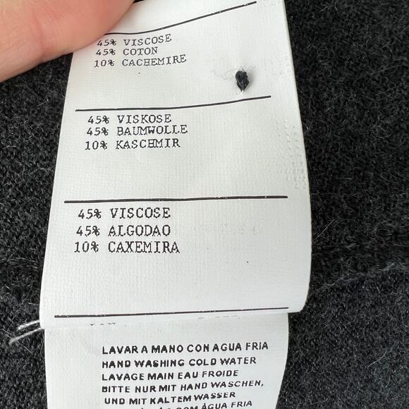 ALDO MARTINS Black Cotton Cashmere Jacquard Long Sleeve Button-Down Cardigan 12 - Picture 9 of 12